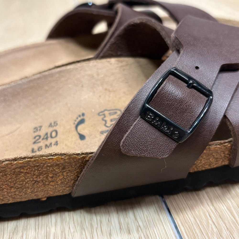 Birkenstock Brown Leather Crossed-Strap Sandals - Picture 3 of 9